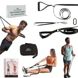 Produktbild: Bullworker ISO-FLO isometrisches Trainingsgerät – Suspension-Trainer-Gurte und Widerstandsbänder für Calisthenics, Pilates und Krafttraining, tragbare Heim-Fitnessgeräte für Rücken-, Rumpf- Training
