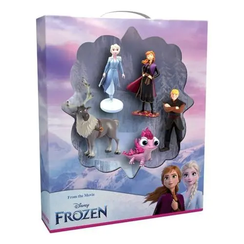 Produktbild: Bullyland 13414 - Spielfiguren Jubiläums-Set Prinzessin Elsa, Anna, Salamander Bruni, Kristoff und Sven aus Walt Disney Die Eiskönigin 2, ideal als kleines Geschenk für Kinder ab 3 Jahren