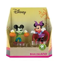 Produktbild: Bullyland 15082 - Spielfiguren Set Walt Dinsey Mickey & Minnie Mouse im Halloweenkostüm, detailgetreu, als kleines Geschenk für Kinder ab 3 Jahren