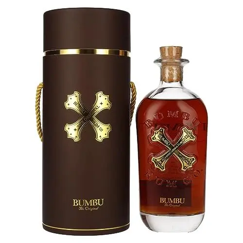 Produktbild: BUMBU The Original Rum in hochwertiger Geschenk-Verpackung, karibischer Rum im Bourbon-Fass gereift, für Cocktails, Geschenk-Set, 40% Vol, 0,7 Liter