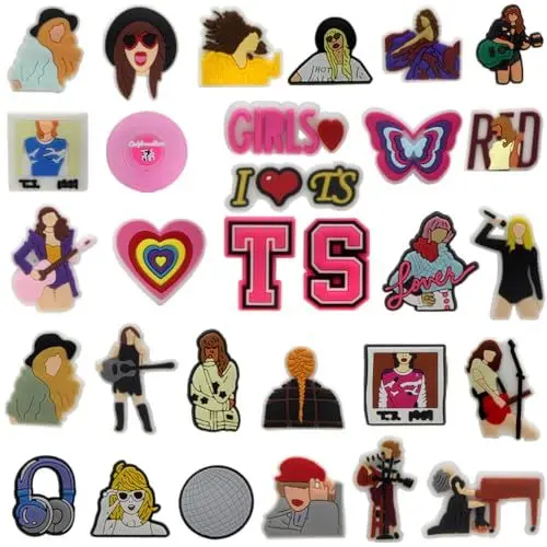 Produktbild: BundleMall 30pcs Verschiedene Schuhe Charms für Mädchen Kinder Jungen Erwachsene TS Fans Merch PVC Schuh Charms Dekoration (30PCS-A)