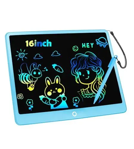 Produktbild: Bunte LCD Schreibtafel Kinder 16 Zoll, Maltafel Zaubertafel Digital Zeichnen Writing Tablet Ektronischer Grafiktablet 3-12 jährige mädchen Jungenkinderspielzeug Geschenke