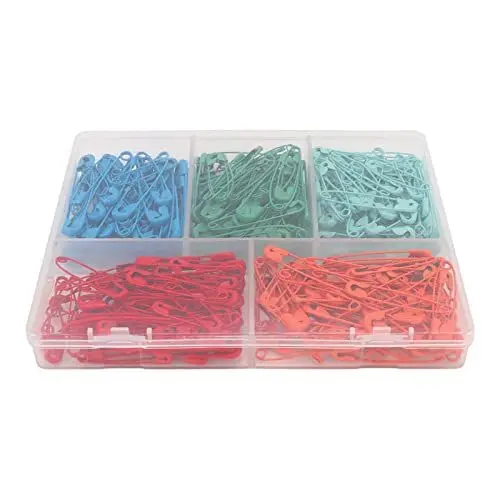 Produktbild: Bunte Sicherheitsnadeln aus Stahldraht, DIY-Schmuckherstellung, humanisiertes Design für Kleidung, Stahldraht (Orange Bright Red Bean Green Dark Green Dark Blue)