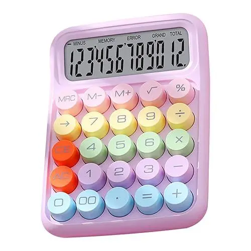 Produktbild: Bunter Elektronischer Taschenrechner, Spritzwassergeschützter Exquisiter Mechanischer Tastaturrechner für zu Hause für das Klassenzimmer (Purple)