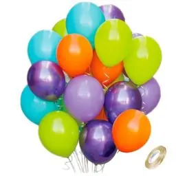 Produktbild: Buntes Luftballon Set - 50 Stück 30 cm buntes Helium Latex Luftballons in Obstform, Grün, Blau, Lila, Orange für Mädchen und Frauen, Geburtstag, Hochzeit, Verlobung, Party Dekoration - Pricl™