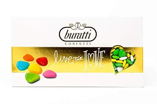 Produktbild: Buratti Confetti Grüne Herzförmige Gezuckerte Pralinen, 1 Stück