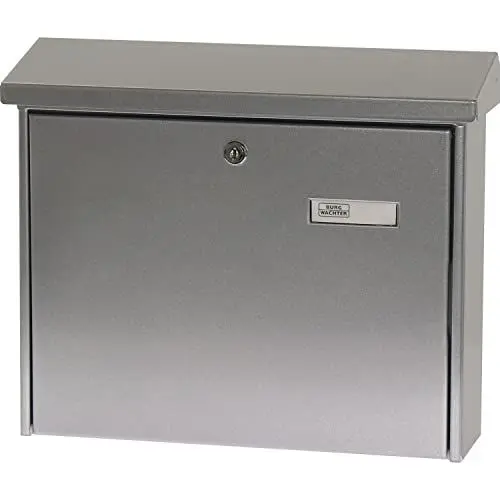 Produktbild: Burg Wächter Briefkasten, Mit Namensschild und Öffnungsstopp, A4 Einwurf-Format, Inkl. 2 Schlüsseln, Verzinkter Stahl, Journal 5867 Si, Silber