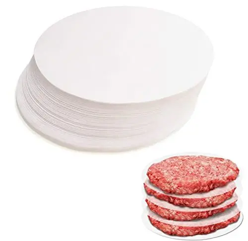 Produktbild: Burgerpapier, Rund Pergament Papier,Skoye Antihaftpapier Zuschnitte für perfekte Hamburger, Cheeseburger, Patties - Wachspapier Antihaftpapier Backpapier Grillzubehör,Durchmesser 11 cm,500 Stück