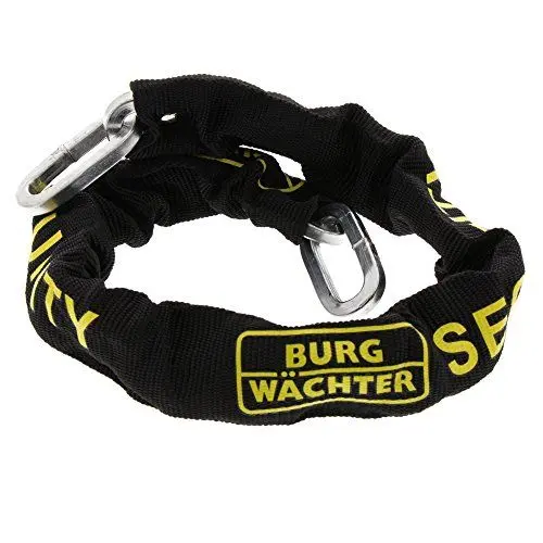 Produktbild: Burg-Wächter Vierkantkette, Set mit Schloss, Kette für Fahrrad, Motorrad, E-Scooter, Gartenmöbel, SKM 8/90, Schwarz, 90 cm