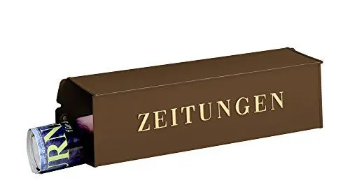 Produktbild: Burg-Wächter Zeitungsrolle mit Metall-Seitendeckel, Briefkastenergänzung, Eckig, Verzinkter Stahl, 808 K, Kupfer