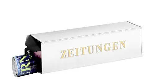 Produktbild: Burg-Wächter Zeitungsrolle mit Metall-Seitendeckel, Briefkastenergänzung, Eckig, Verzinkter Stahl, 808 W, Weiß (ähnlich RAL 9016)
