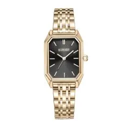 Produktbild: BURKER Damenuhr Isabell Damen Armbanduhr Rechteckiger Analog Geschenk für Frauen Geburtstag Valentinstag - Gold Schwarz - 28 mm