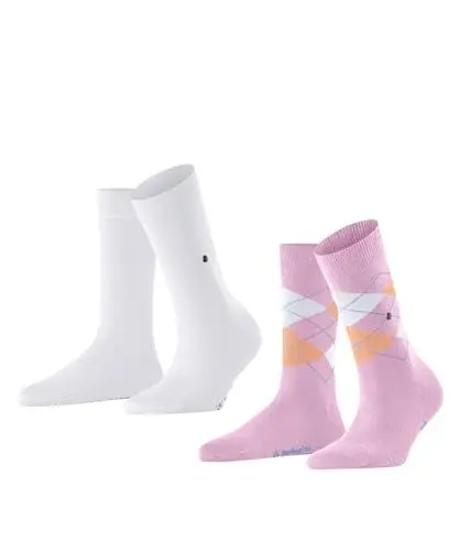 Produktbild: Burlington Damen Socken Everyday Mix 2-Pack W SO Baumwolle gemustert 2 Paar, Rosa (Sporty Rose 8393), 36-41