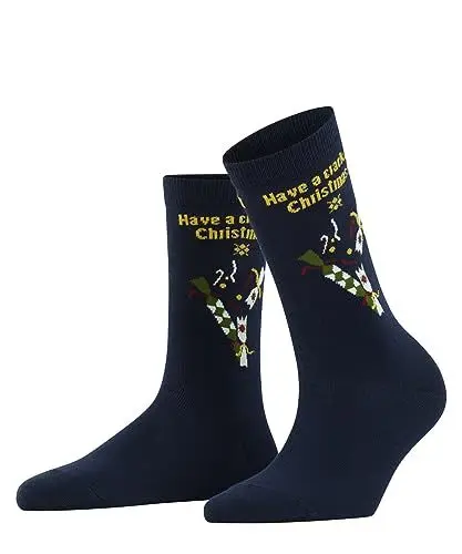 Produktbild: Burlington Damen Socken X-Mas Cracker W SO Baumwolle gemustert 1 Paar, Blau (Marine 6120), 36-41