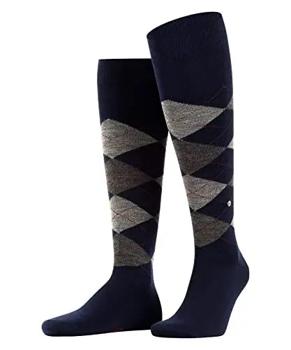 Produktbild: Burlington Herren Kniestrümpfe Edinburgh M Kh Wolle lang gemustert 1 Paar, Blau Dark Navy 6377-O, 40-46