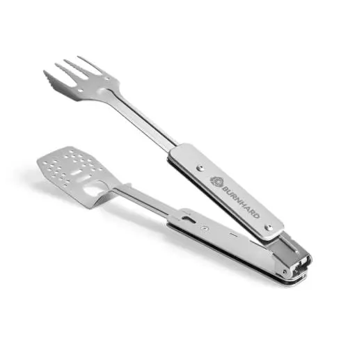 Produktbild: BURNHARD Grillbesteck 4-in-1, Multitool inkl. Grillwender, Grillgabel, Grillzange und Flaschenöffner