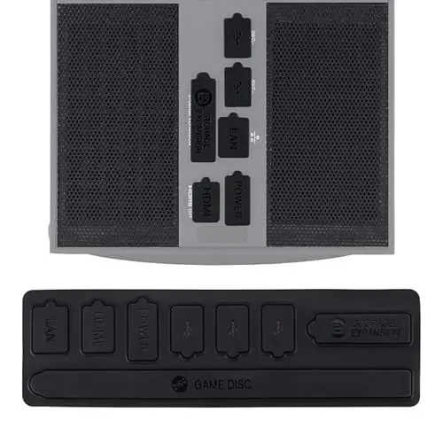 Produktbild: BURSTNINJA Staubschutz Set für Xbox Series X Konsole, 8 Anti-Staub Anschlüsse Stecker Silikon Staubstöpsel, 2 Pcs Staubdichtes Fliter Mesh-Set Dust Protective Zubehör für Xbox Series X Spielkonsole
