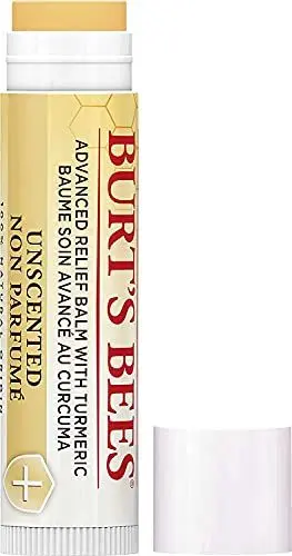 Produktbild: Burt's Bees 100% natürlicher Lippenbalsam zur Linderung mit Bienenwachs und antioxidantienreicher Kurkuma für extrem trockene Lippen, geruchlos