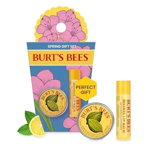 Produktbild: Burt's Bees Geschenkset für Lippen und Hände, Bienenwachs Lippenbalsam und Mini-Nagelhautcreme, Frühlingsüberraschung Limited Edition, 1 stück (1er Pack)