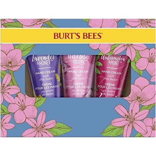 Produktbild: Burt's Bees Handcreme-Geschenkset mit Shea Butter, Lavendel und Honig, Wildrose und Beere und Wassermelone und Minze | 3er-Pack