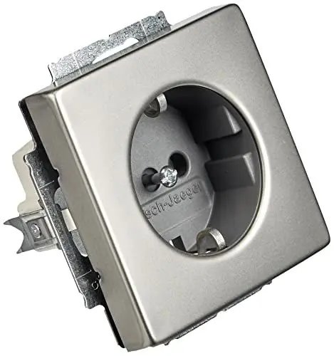 Produktbild: Busch-Jaeger 20 EUC-866 SCHUKO Steckdosen-Einsatz, Edelstahl, Silber