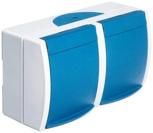 Produktbild: Busch-Jaeger 20/2 EBW-53 SCHUKO® Steckdose mit erh. Berührungsschutz (Thermoplast) Grau ocean® (IP 44) 2CKA002084A0720
