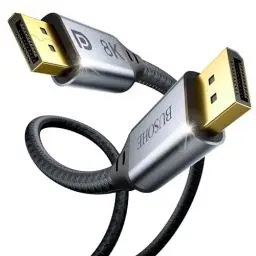 Produktbild: BUSOHE 8K DisplayPort Kabel 1.4 1M, 8K DP 1.4 Kabel (8K@60Hz, 4K@144Hz, 2K@240Hz) Unterstützt 32.4Gbps, HDR, FreeSync, G-Sync, DP zu DP Kabel Kompatibel für Laptop PC TV Gaming Monitor
