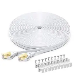 Produktbild: BUSOHE Cat 8 Ethernet-Kabel 10m, Hochgeschwindigkeits- Gigabit RJ45 LAN Netzwerkkabel, 40Gbps 2000Mhz Internet Patchkabel Kompatibel mit Router, Modem, PC, Laptop, Drucker (weiß)