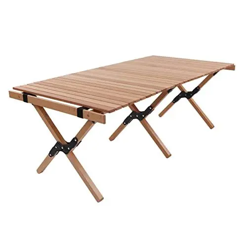 Produktbild: BusoTh Eierrolltisch, Platzsparender Tragbarer Klapptisch, Integrierter Allzweck-Stützrahmen, Beste Belastung für Terrassencamping (L)