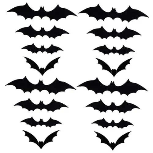Produktbild: BUTIFULSIC 60st Halloween Fledermaus Wanda Kleber Fensteraufkleber Wand-fledermaus-dekoration Fledermäuse Halloween-dekoration Halloween-wandtattoos Pvc 3d Fensterdekoration Tier