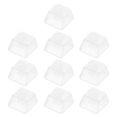 Produktbild: BUTIFULSIC Weiße Tastenkappen Set 10st Transparente Tastenkappe Tastenkappen Computertastaturen Computer Tastatur Schlüsselkappen-Schutz Transparente Kappe Plastik Weiß Das Kreuz