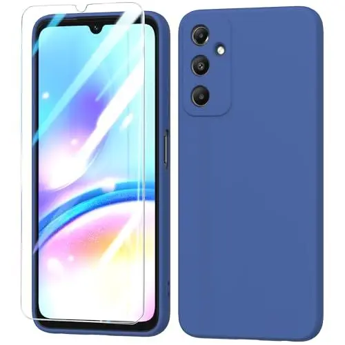 Produktbild: BUTISHIYU Handyhülle kompatibel mit Samsung Galaxy A05s 4G 2024 Silikon Hülle + Schutzfolie,Dünne Weiche TPU Schutzhülle Schutz für Samsung Galaxy A05s 4G - Blau