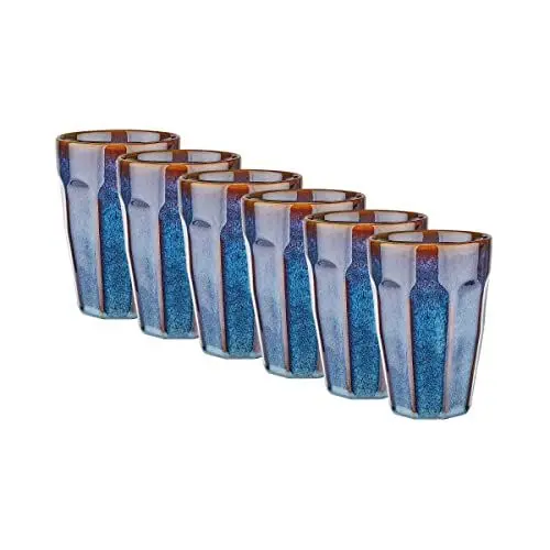 Produktbild: BUTLERS Set 6x Latte Macchiato Tassen 330ml aus Porzellan -BERGAMO- Tee- und Kaffeebecher | Cappuccino Kaffee Tassen in Boho Vintage Landhaus Stil | Spülmaschinen- und mikrowellenfest
