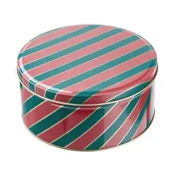 Produktbild: BUTLERS Blechdose mit Deckel Candy (Ø 17 cm x H 7 cm, 1360 ml) - Cookie JAR - ideal als Keksdose und Gebäckdose, Weihnachten Dekoration Aufbewahrung, Plätzchen Zubehör