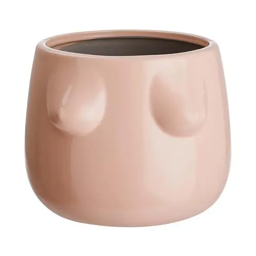 Produktbild: BUTLERS Blumentopf Ø12cm mit weiblicher Figur aus Steingut -Boobies- Pflanzentopf für innen und außen | Übertopf zur Dekoration von Balkon, Küche oder Wohnzimmer