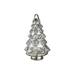 Produktbild: BUTLERS Deko-Tanne Aufsteller 19cm aus Glas in Silber -White Oak- Tannenbaum Deko-Figur | Herbstdeko & Weihnachtsdeko | Tisch Dekoration für Herbst, Winter, Advent und Weihnachten