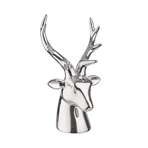 Produktbild: BUTLERS Deko Hirsch 34cm Dolomit Hirschkopf Rentier Figur Herbstdeko & Weihnachtsdeko | Moderne und rustikale Dekoration für Herbst, Winter und Weihnachten | Tischdeko für Wohnzimmer, Küche