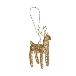 Produktbild: BUTLERS Ornament Anhänger Hirsch 12cm Gold Eisendraht-Arts & Crafts- Rentier Figur Dekoanhänger & Weihnachtsdeko | Moderne und rustikale Dekoration für Herbst, Winter und Weihnachten