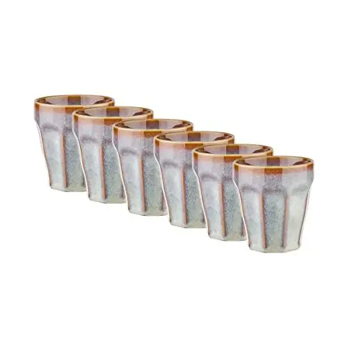 Produktbild: BUTLERS Set 6x Kaffeetassen 250ml Porzellan -BERGAMO- Tee- und Kaffeebecher | Cappuccino Kaffee Tassen in Boho Landhaus Stil | Unikat mit Farbverläufen | Spülmaschinen- und mikrowellenfest