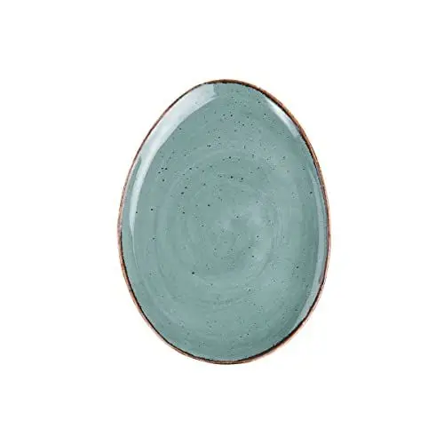 Produktbild: BUTLERS Teller L 23 x B 17cm Geschirr Blau aus Porzellan -FINCA- Mikrowelle und Spülmaschinegeeignet, kleine Teller für Kuchen, Desserts, Frühstück