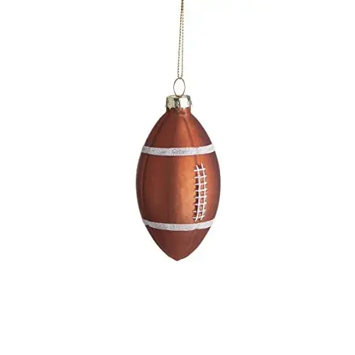 Produktbild: BUTLERS Weihnachtsbaumkugel American Football Christbaumschmuck Glas Braun -Hang ON- Weihnachten Baumkugeln Rugbyball Figur Anhänger | Tannenbaum Deko & Weihnachtsdeko