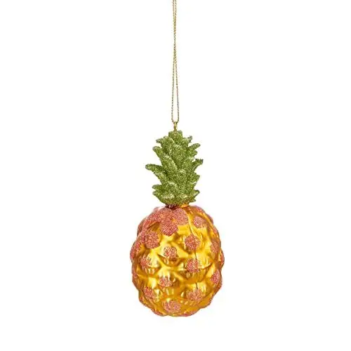 Produktbild: BUTLERS Weihnachtsbaumkugel Ananas Christbaumschmuck Glas Gelb -Hang ON- Weihnachten Baumkugeln Obst Figur | Tannenbaum Deko & Weihnachtsdeko