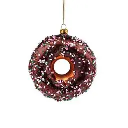 Produktbild: BUTLERS Weihnachtsbaumkugel Donut Christbaumschmuck Glas Braun -Hang ON- Weihnachten Baumkugeln Donut Figur Anhänger | Tannenbaum Deko & Weihnachtsdeko