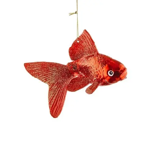 Produktbild: BUTLERS Weihnachtsbaumkugel Koi Karpfen Christbaumschmuck Glas Rot -Hang ON- Weihnachten Baumkugeln Koi Fisch Figur Anhänger | Tannenbaum Deko & Weihnachtsdeko