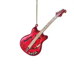 Produktbild: BUTLERS Weihnachtsbaumkugel Rock Gitarre Christbaumschmuck Glas Rot -Hang ON- Weihnachten Baumkugeln Gitarre Musik Figur | Tannenbaum Deko & Weihnachtsdeko