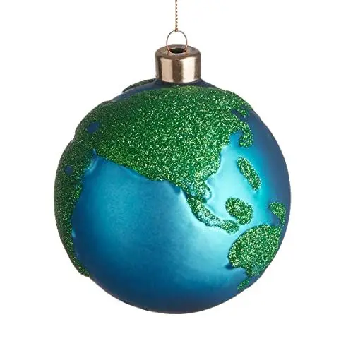 Produktbild: BUTLERS Weihnachtskugel Kugel Welt Ø10cm (1 Stück) Weihnachtsschmuck für den Tannenbaum, Weihnachtsdekoration für den Weihnachtsbaum, Weihnachtskugeln