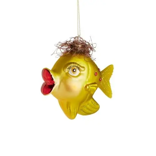 Produktbild: BUTLERS handbemalte Christbaumkugel aus Glas mit Anhänger (1 Stück) Fisch - Hang ON, Christbaumschmuck, Weihnachtsdeko