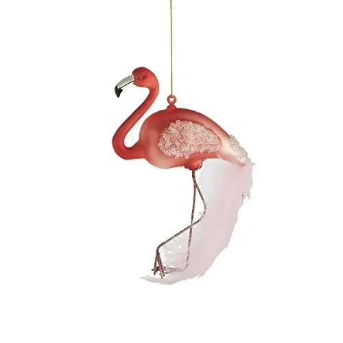 Produktbild: BUTLERS handbemalte Christbaumkugel aus Glas mit Anhänger (1 Stück) Flamingo - Hang ON -Christbaumschmuck, Weihnachtskugeln, Flamingo Deko