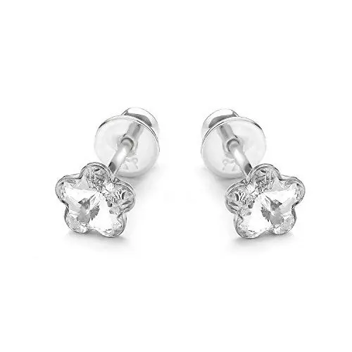 Produktbild: butterfly Mädchen Silber Ohrringe Echt Silber 925 Blume Geschenkverpackung Einschulung Geschenk