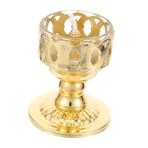 Produktbild: HOOTNEE Vintage-öllampe Aus Legierung Buddhistische Petroleumlampe Für Innenräume Tempel-butterlampe Als Dekoration Altarlampe Mit Einfacher Bedienung
